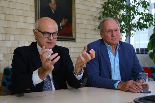 Vorarlbergs Speerspitze beim ÖOC: Präsident Karl Stoss (l.) und Generalsekretär Peter Mennel.