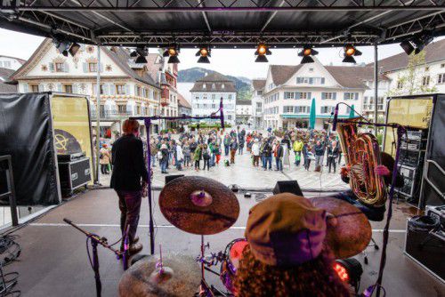Der Dornbirner Marktplatz stand an diesem Donnerstag im Zeichen Alexander Van der Bellens.