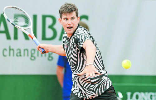 Entschlossenheit bei Dominic Thiem: In der ersten Runde von Paris gewann er gegen Inigo Cervantes.