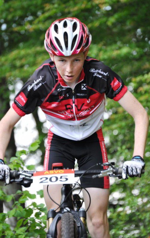 Mountainbiker Kilian Feurstein fuhr auf das Podium.