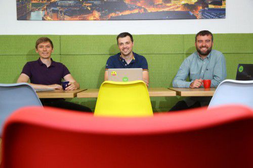 Alexander Bitsche, Tobias Klien und Daniel Ender (v. l.) bei Webgears in Götzis.