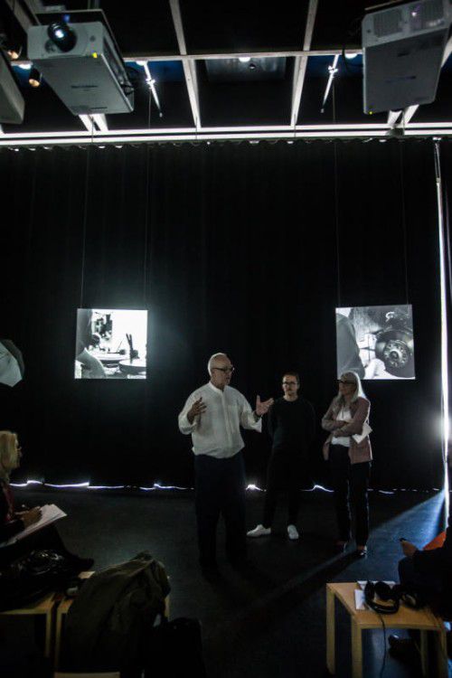 Architekt Peter Zumthor, Filmemacher Matthias Günter und Projektleiterin Renate Breuß.