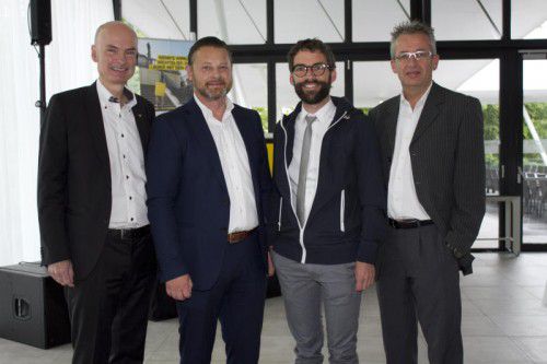 Die Gastgeber: Werbepost-Chef Martin Wolf, Andreas Paul (Vertrieb), Kundenbetreuer Georg Webhofer und Stefan Spirk (v. l.).