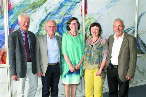 Die Preisträger Ernst Bickel (l.), Karl Heinzle, Ingrid Benedikt, Ursula Molitor (stv. für Helmut Krapmeier) und Alwin Schönenberger.