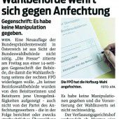 Zur Anfechtung der BP-Wahl