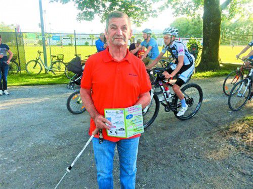 Karl Burtscher beim „Ma hilft“-Benefizrennen im Rahmen des Harder Mountainbike Night Race, das heute stattfindet.