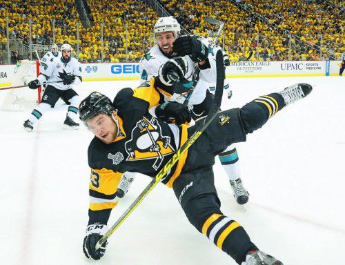 Zuerst aus der Balance, dann Torschütze: Conor Sheary.