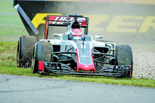 Ausritt von Romain Grosjean im Haas-Boliden. Im ersten Training in Hockenheim fuhren die Piloten 93 Mal jenseit der Randsteine.