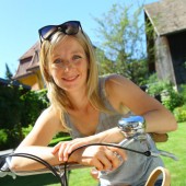 Begeisterte Job-Radlerin