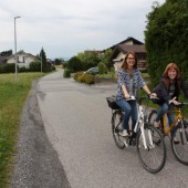 Auf der Fahrradstraße von Götzis nach Altach