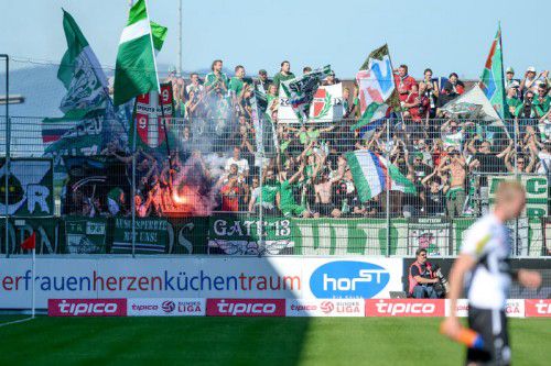 Die Rapid-Fans werden am Sonntag wieder den Gästesektor in der Cashpoint-Arena füllen.