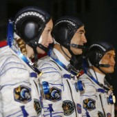 Astronautentrio auf dem Weg zur ISS