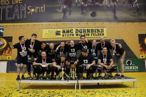 Zum insgesamt 13. Mal in diesem Jahrhundert sicherten sich die Cracks des RHC Dornbirn die nationale Krone in der Rollhockey-Bundesliga.