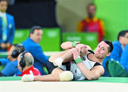 Deutschlands Turner Andreas Toba wurde zum tragischen Helden. Trotz Kreuzbandriss absolvierte er seine Übung am Pferd als Bester.