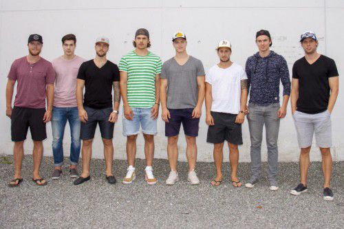 Die neuen Gesichter im Bulldogs-Kader: Cody Sylvester, Max Hohenegg, Charlie Sarault, Dominic Haberl, Mark Kompain, Daniel Ban, Philip Siutz, Kevin Schmidt.