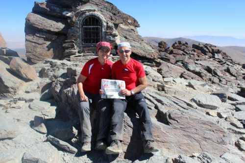 Friederike und Herbert Jurkowitsch aus Lustenau bestiegen mit VN den Mulhacén (3479 m) in der Sierra Nevada.