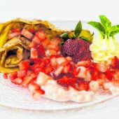 Crêpe mit Landfrischkäsefüllung