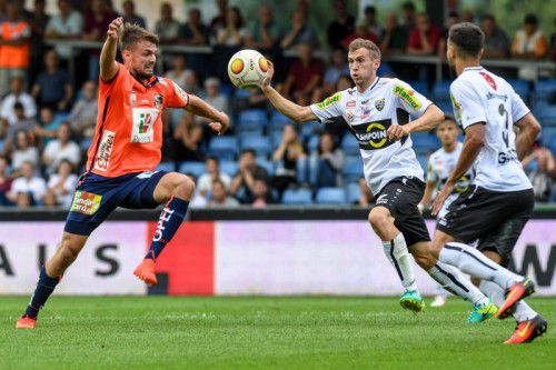 Lukas Jäger (Mitte) gehört nicht nur zu den fleißigsten, sondern auch beständigsten Altach-Spielern.