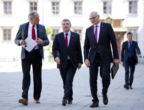 ÖOC-Chef Dr. Karl Stoss (r.) ist jetzt als neues Mitglied im IOC ein Wegbegleiter von Präsident Thomas Bach.