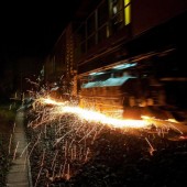 Bahn schleift ihre Schienenstränge