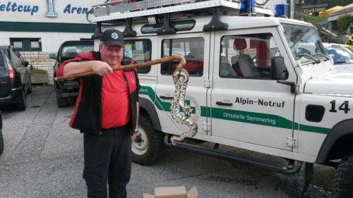 Wanderer entdeckten die Schlangen und baten die Bergrettung Semmering um Hilfe.