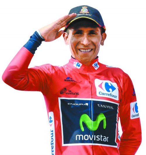 Der Kolumbianer Nairo Quintana gewann erstmals die Vuelta a España. 
               Foto: afp