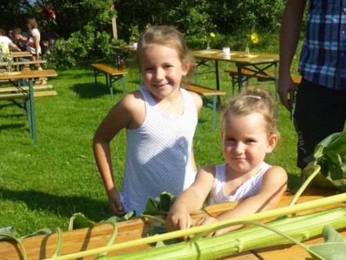 Die Kinder präsentierten stolz ihre Sonnenblumen.  Foto: mh