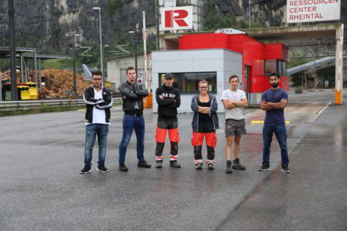 Die Neuen bei Rhomberg Bau: Ibrahim Düzgen, Manuel Ivanovic, Muchammad Soltamuradov, Patricia Rist, Leon Achberger, Baris Yildiz-Schmid.