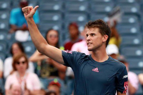 Dominic Thiem war mit seiner Leistung zufrieden und zog in die Runde der letzten 32 der US Open ein. Foto: afp