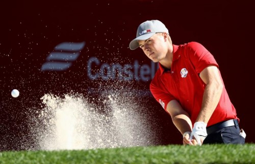 Jordan Spieht holte den ersten Punkt für das amerikanische Golfteam. Foto: apa