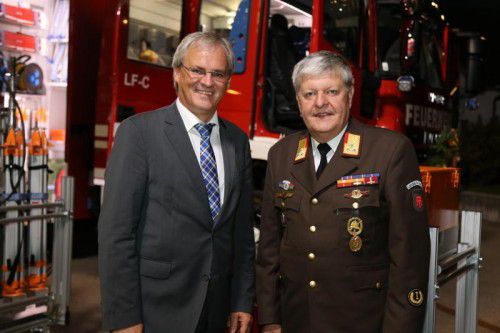 Landtagspräsident Harald Sonderegger und Manfred Morscher.