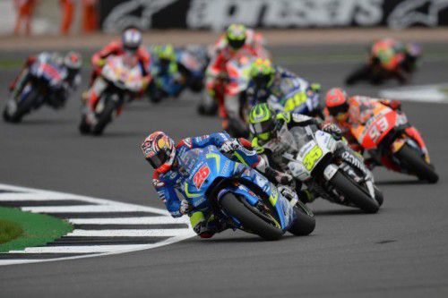 Maverick Vinales fuhr in Silverstone zu seinem ersten Sieg in der MotoGP. Foto: afp