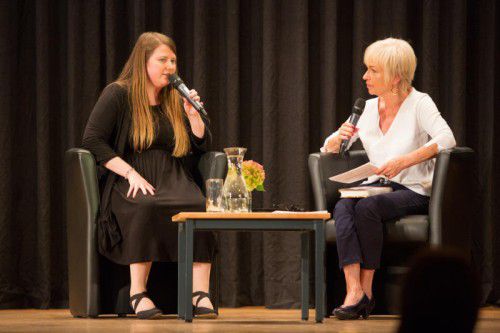 Natascha Kampusch im Gespräch mit der langjährigen Antenne-Moderatorin Dorit Wilhelm. Foto: frederik sams