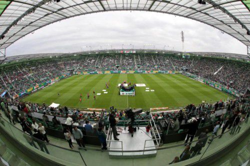 Rapid Wien hofft zum Auftakt der Europa-League-Gruppenphase auf ein volles Haus. In der Allianz-Arena gastiert der KRC Genk. Foto: gepa