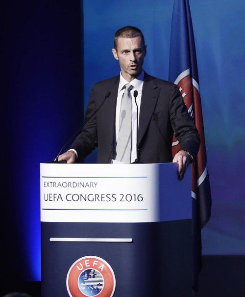Selbstbewusst und mit klaren Worten präsentierte sich der neue UEFA-Präsident Aleksander Ceferin in Nyon.  Foto: gepa