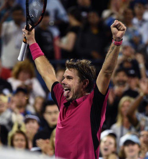 Stan Wawrinka war nach dem Sieg über Djokovic die Erleichterung ins Gesicht geschrieben. Foto: afp