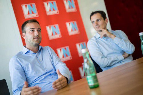 Stefan Schnöll, Generalsekretär der Jungen Volkspartei, und JVP-LAbg. Julian Fessler wollen die Politik zurückdrängen.  Foto: Sams