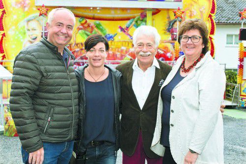 WG-Obmann Manfred Böhmwalder (l.), Silke Seidl (Catering), Moderator Paul Gstöhl und Isolde Nachbauer. Fotos: franc