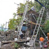 Rodungsaktion auf der Burgruine Blumenegg