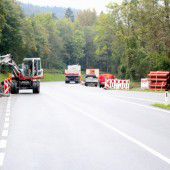 Großes Baggern an der Landesstraße in Bürs