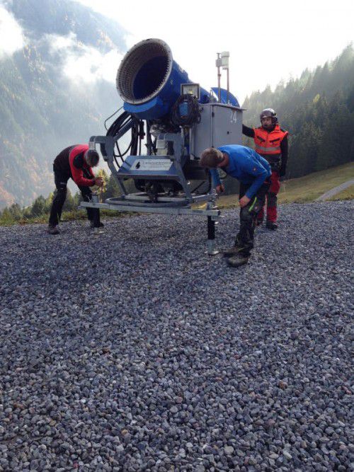 Alle 82 Schneekanonen sind gestellt. Foto: Brandnertal