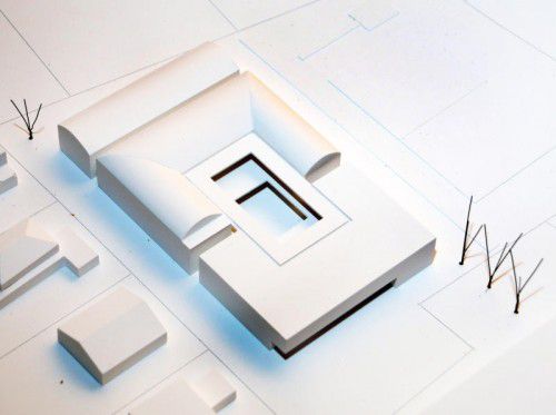 Das Modell zeigt den Endausbau der VS Kirchdorf in einigen Jahren.