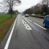 Neue Busspur in Lustenau auf der L 204