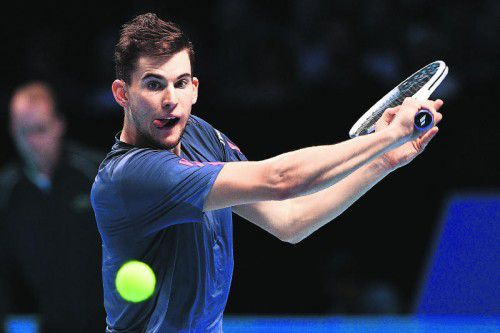 Dominic Thiem wird als Außenseiter heute im letzten Pool-Spiel der ATP-Finals in London Milos Raonic fordern. Foto: apa