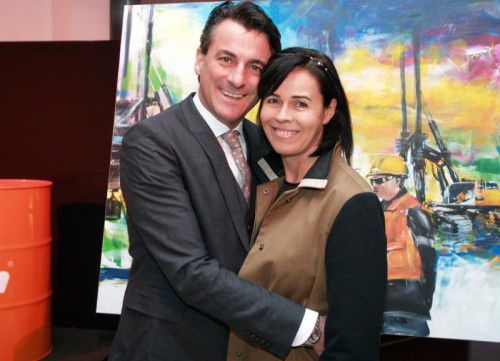 Galerist Harald Stifter und Künstlerin Maria Gabriel.