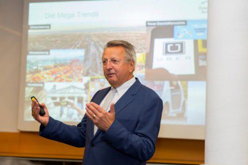 Günther Kerle, Vorsitzender des Arbeitskreis der Automobilimporteure, sprach über die Zukunftschancen des Autohandels. Fotos: VN/Paulitsch