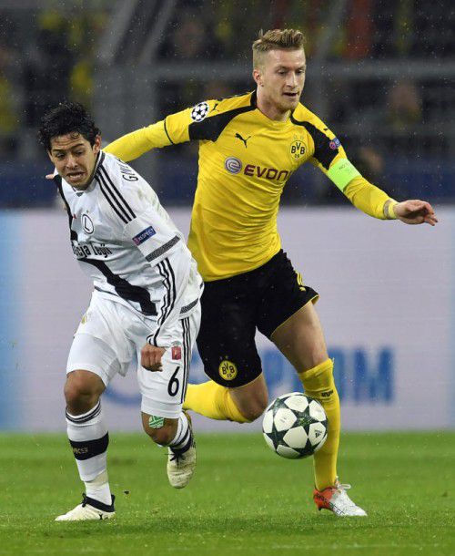 Marco Reus war beim 8:4-Sieg von Borussia Dortmund über Legia Warschau der überragende Mann auf dem Spielfeld. Foto: aP