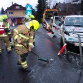 Mit dem Auto gegen ein Geländer