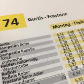 Fahrplan der Linie 74 wird nachgebessert