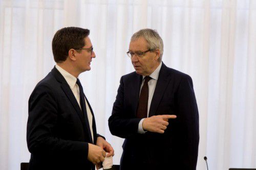 Ausschussvorsitzender Einwallner (l.) mit Rüdisser. VN/Paulitsch